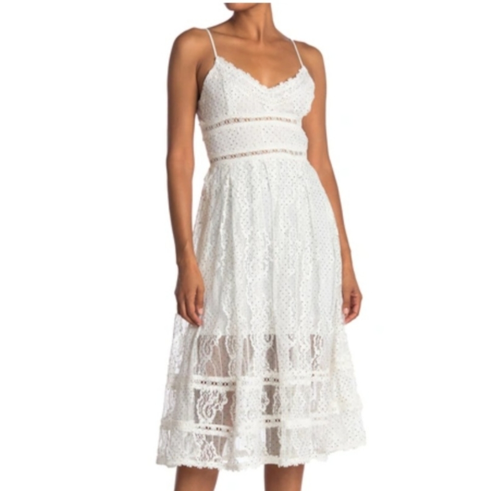 NSR Sleeveless Lace Midi Dress